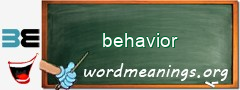 WordMeaning blackboard for behavior
